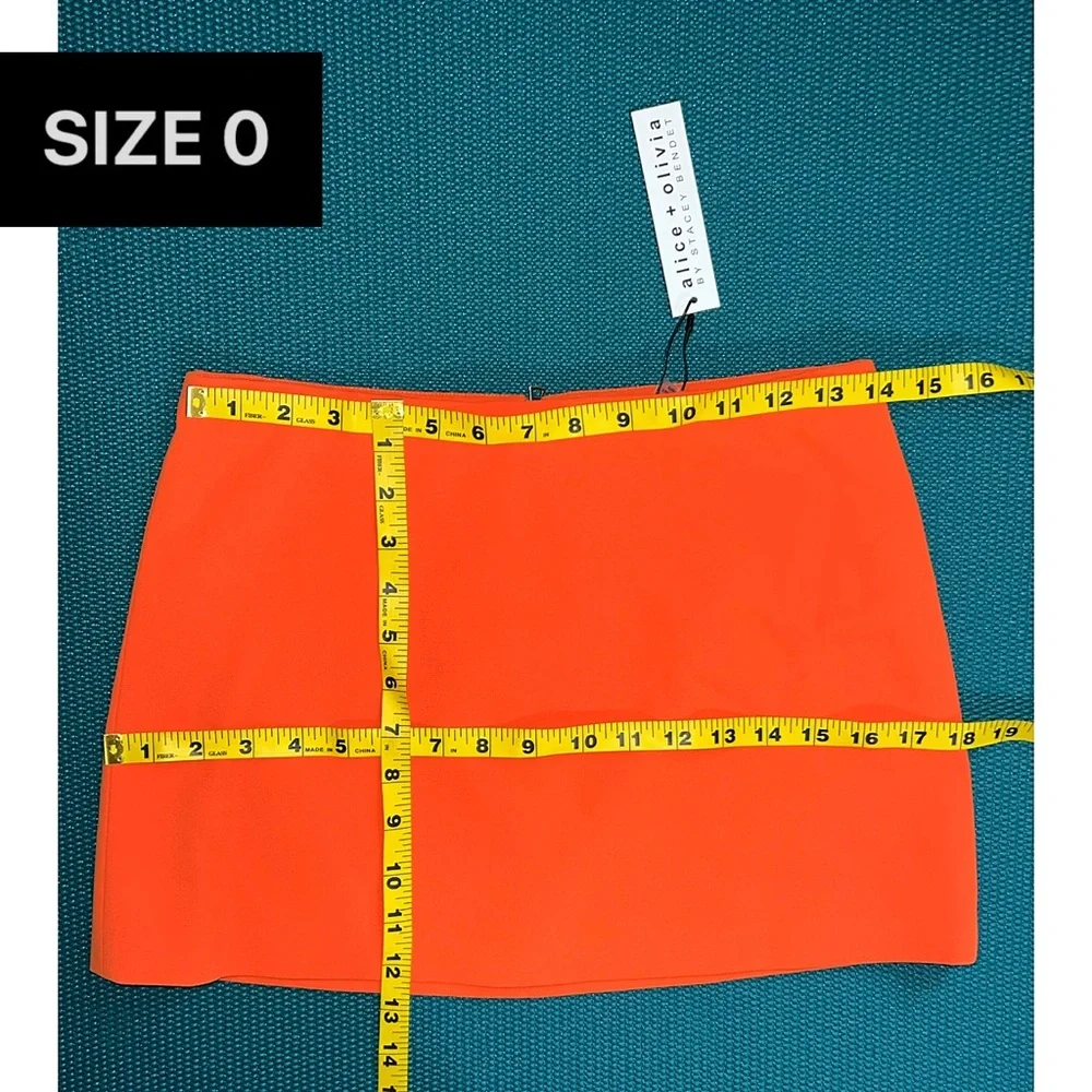Alice + Olivia Rubi Orange Micro Mini Skirt